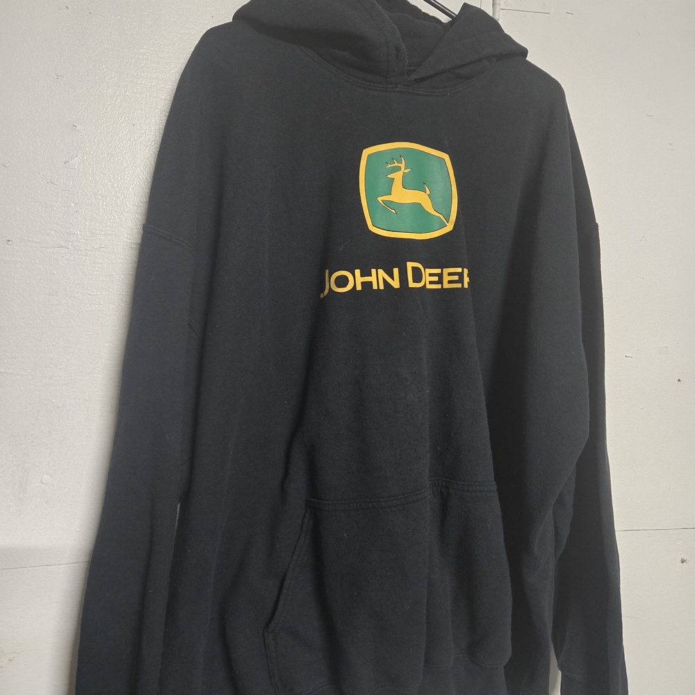 John Deere Black and Yellow Logo Hoodie